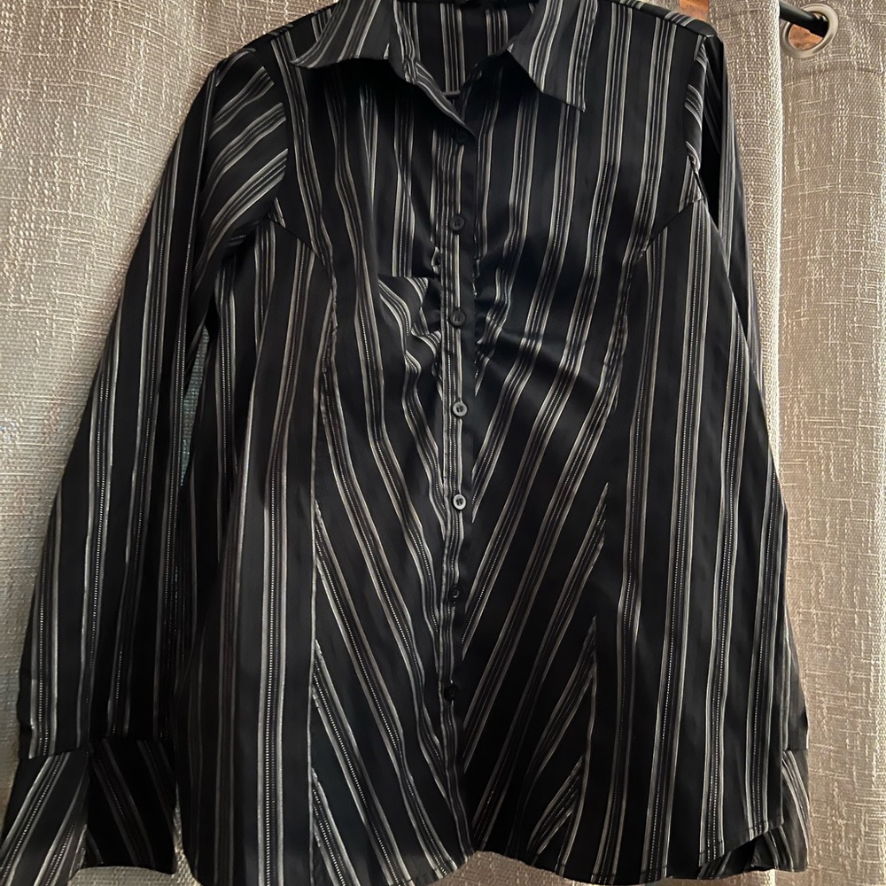 Silver striped dress shirt